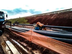 Obra de Interligação de Lagoas Esgoto